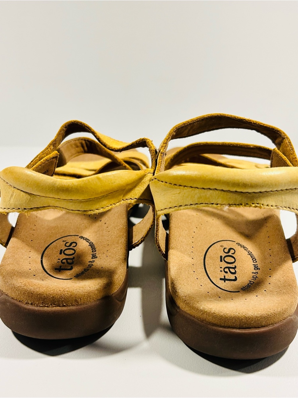 Taos Leather Comfort Sandals Womens 11 US Yellow Adjustable Slingback - Picture 6 of 11